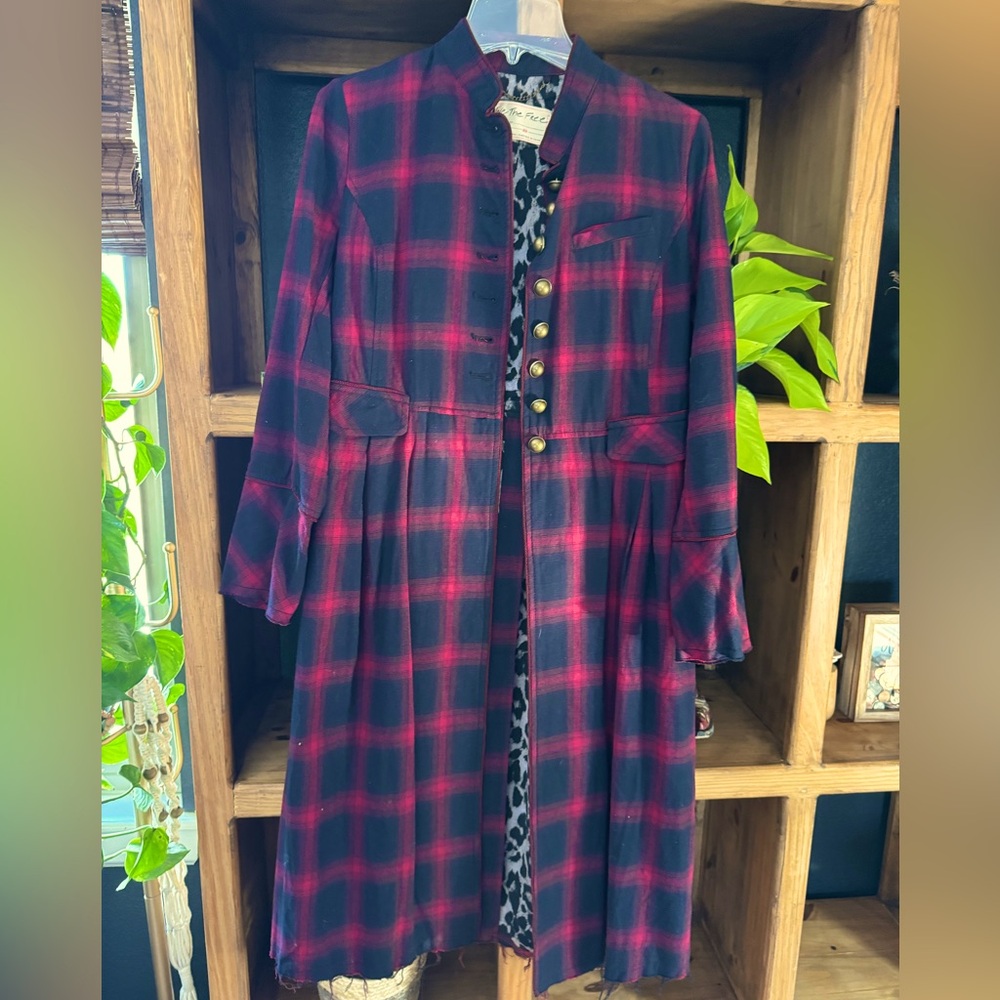 Free People plaid duster- BEAUTIFUL!